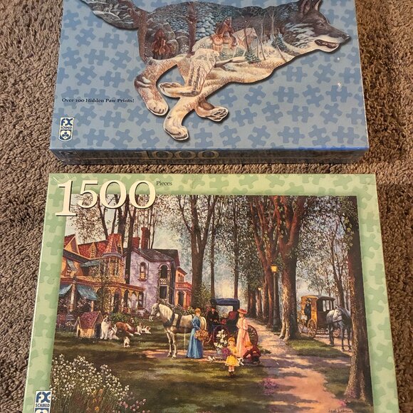 Lot of 2 FX Schmid PUZZLES (1,000 and 1,500-pcs.), New/Sealed - Picture 1 of 3